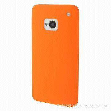 Pure Color Silicone Case for HTC One/M7 (Orange)